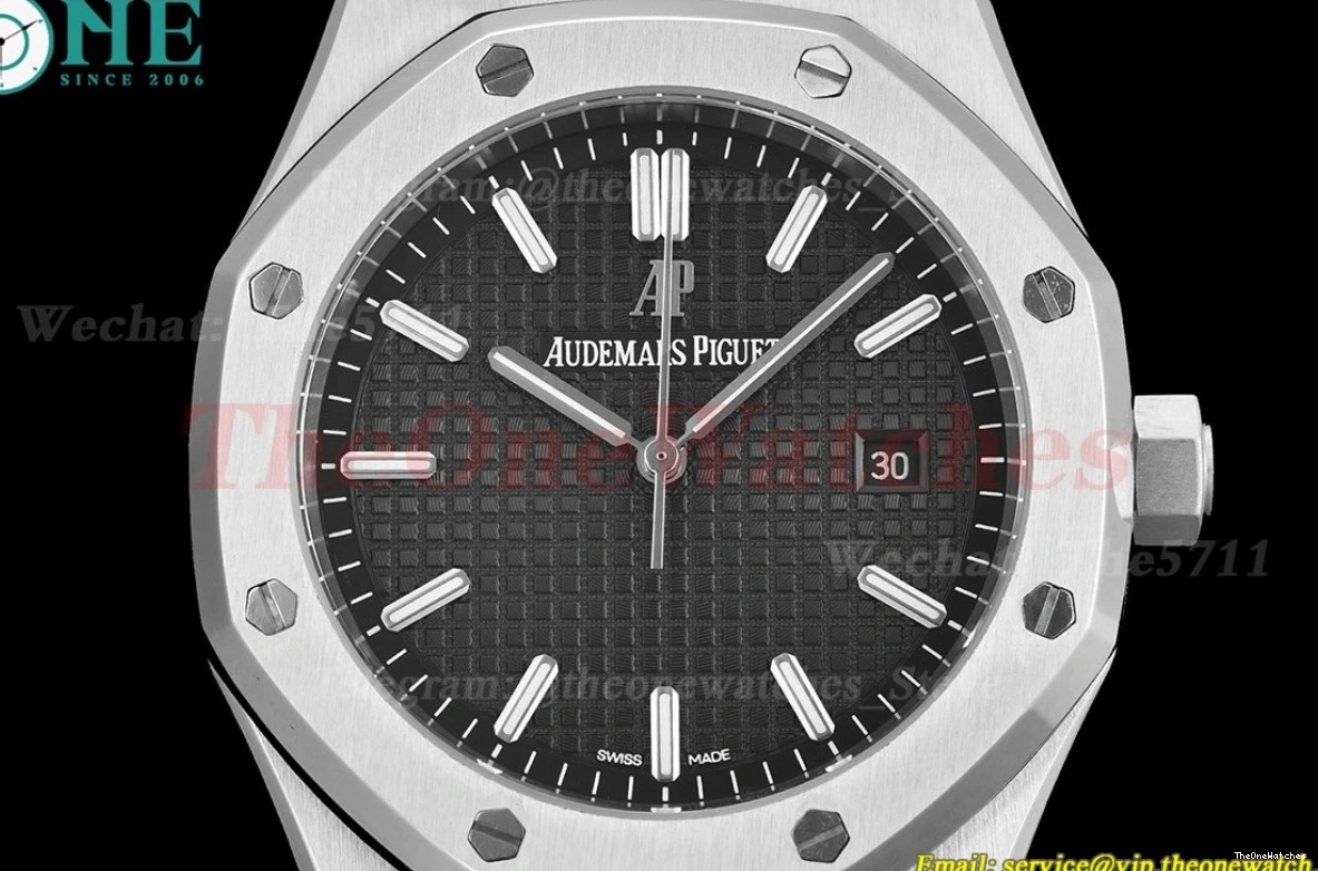 Oak SS Dial 41mm SS 15500 MY8215 Black Royal 0203